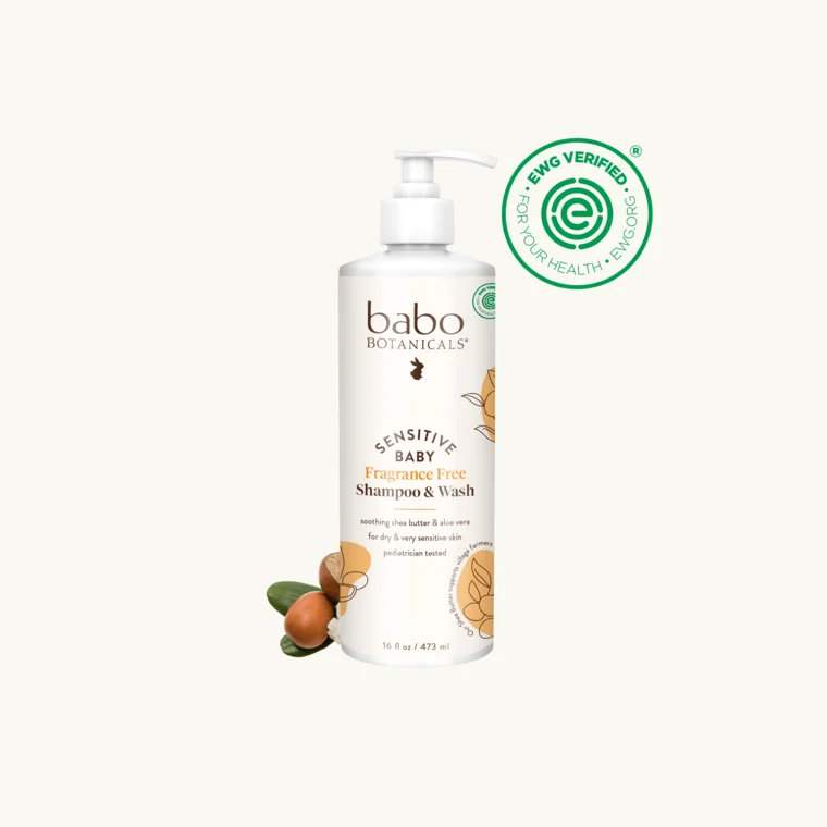 Babo Botanicals Sensitive Baby Shampoo & Wash, Fragrance-Free, 16 oz