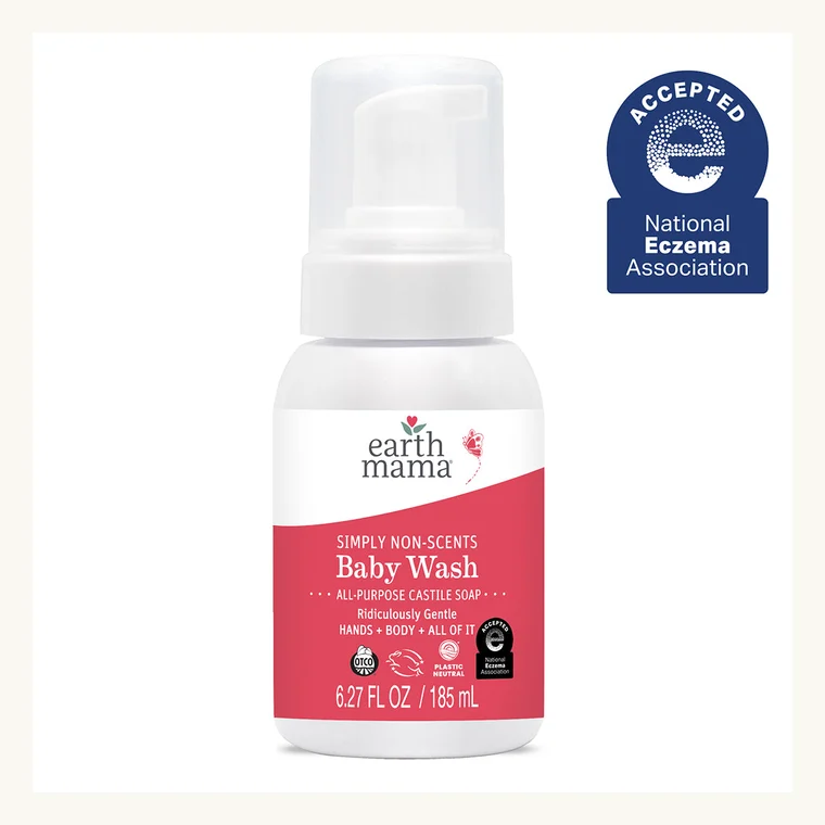 Earth Mama Simply Non-Scents Castile Baby Wash, 6.27 oz